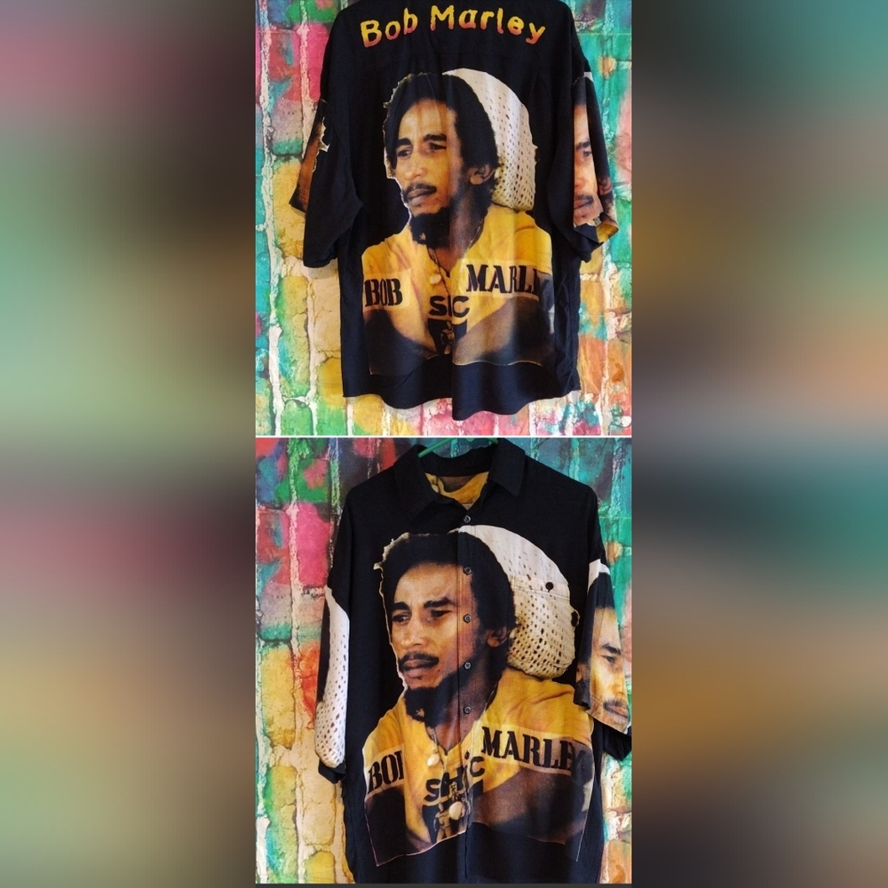 Vintage Amanda Raisa Bob Marley Button Down Short Sleeve Shirt